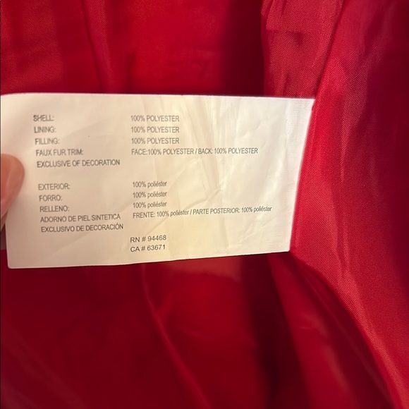 Red Nautica Women’s Puffer Jacket with Black Trim - Picture 10 of 11